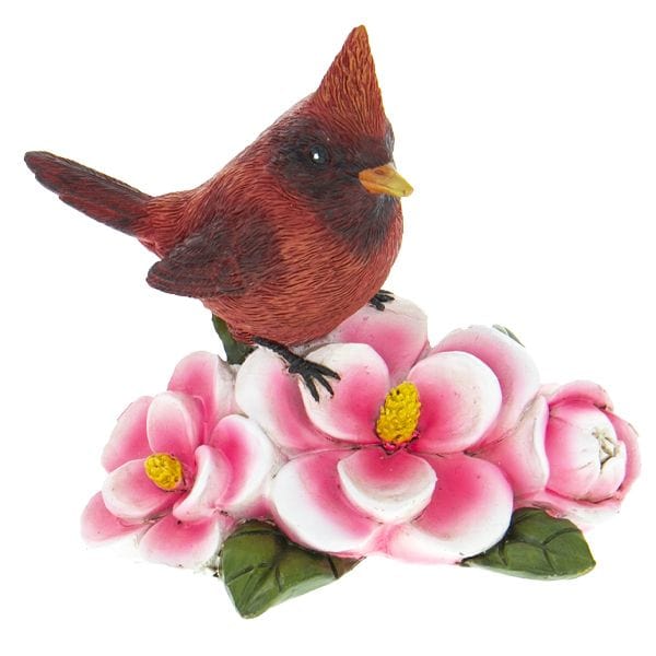 Kellis Gifts Decor Pink Resin Cardinal Flower Figurines "3 Colors"