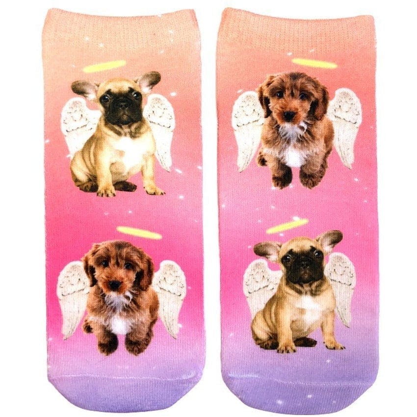 Living Royal Socks Angel Puppies All Over Puppy Picture Women's Ankle Socks *