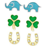 Macy's Kids Lucky Set Girls' Sterling Silver Earring Sets