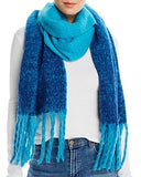 Aqua Ombre Blue Chunky Warm Scarf-NWT