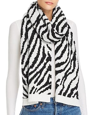 Macy's Scarves Aqua Zebra Knit Scarf NWT