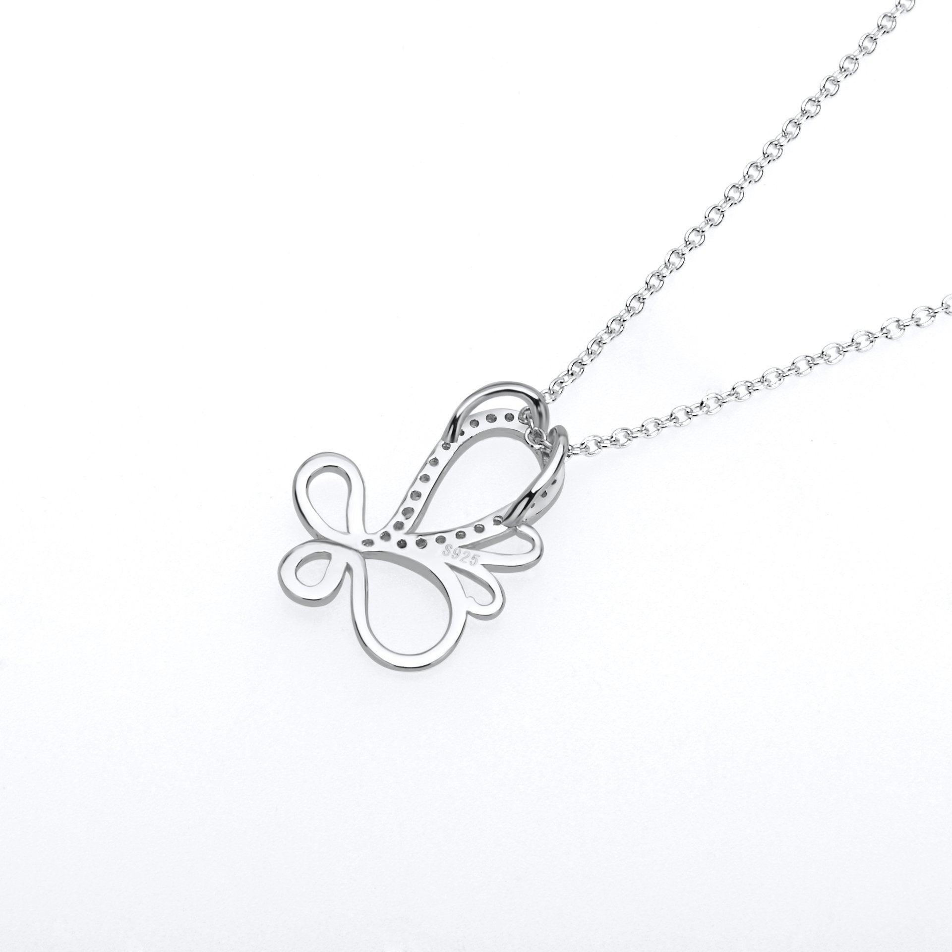 monica Fine Fashion Jewelry-Necklace Butterfly Necklaces Sparkling Beauties in Solid Sterling Silver