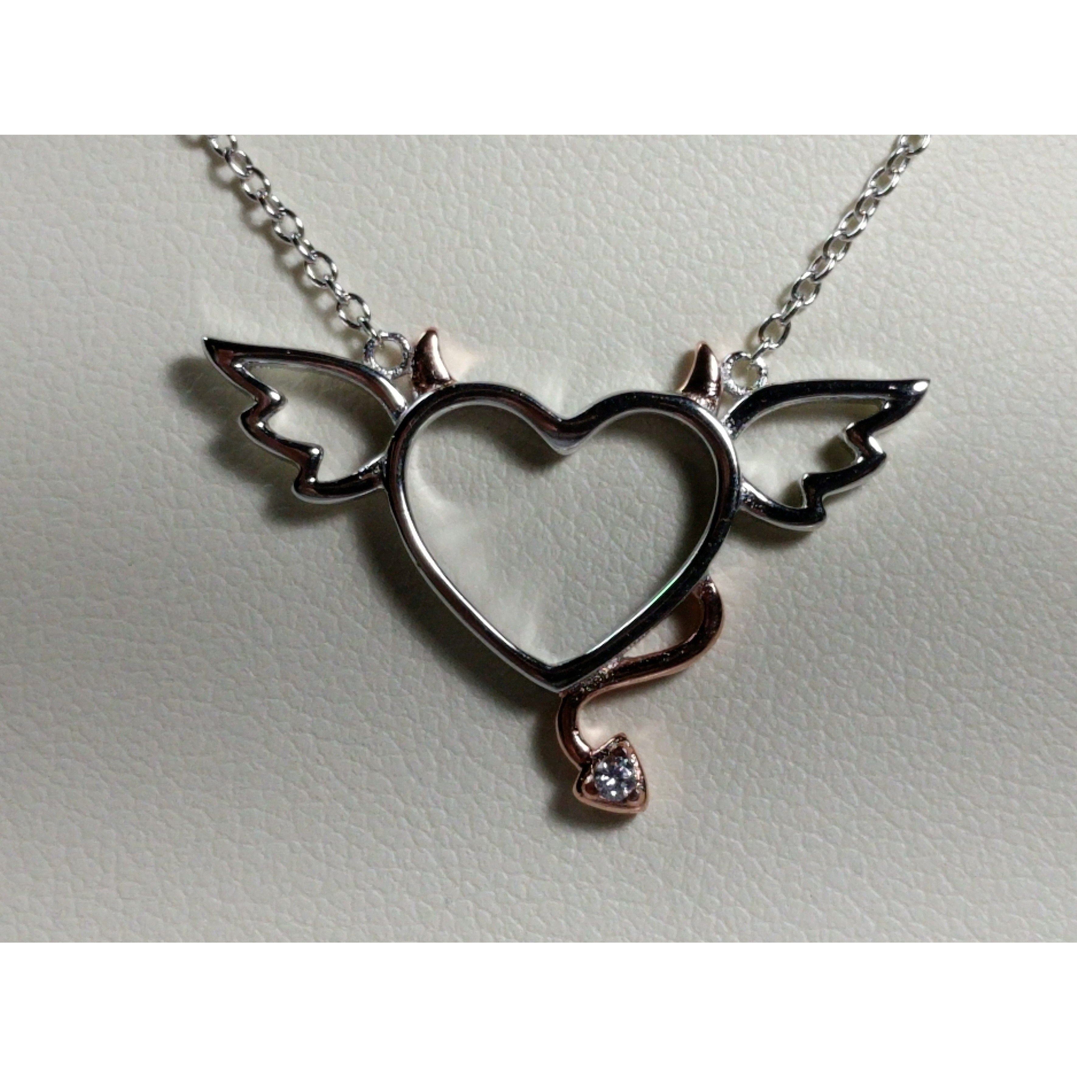 Monica Fine Fashion Jewelry-Necklace Naughty or Nice?  How about BOTH!  Cute Heart Necklace, Perfect gift for a lady you love!