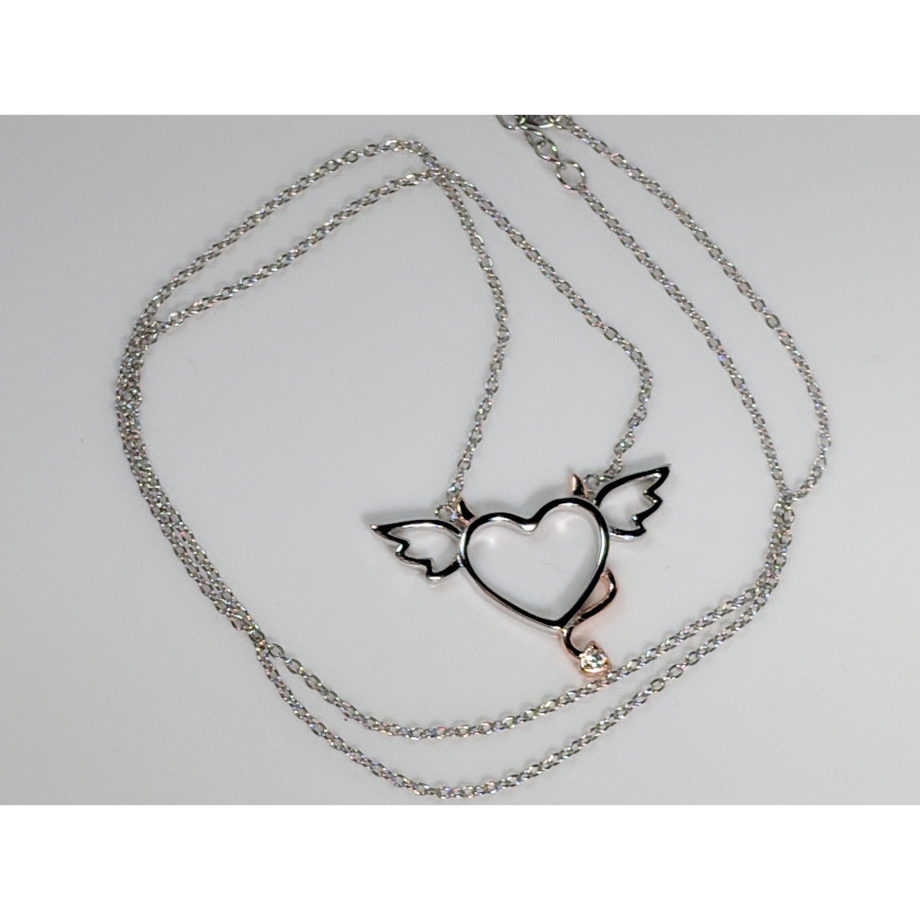 Monica Fine Fashion Jewelry-Necklace Naughty or Nice?  How about BOTH!  Cute Heart Necklace, Perfect gift for a lady you love!