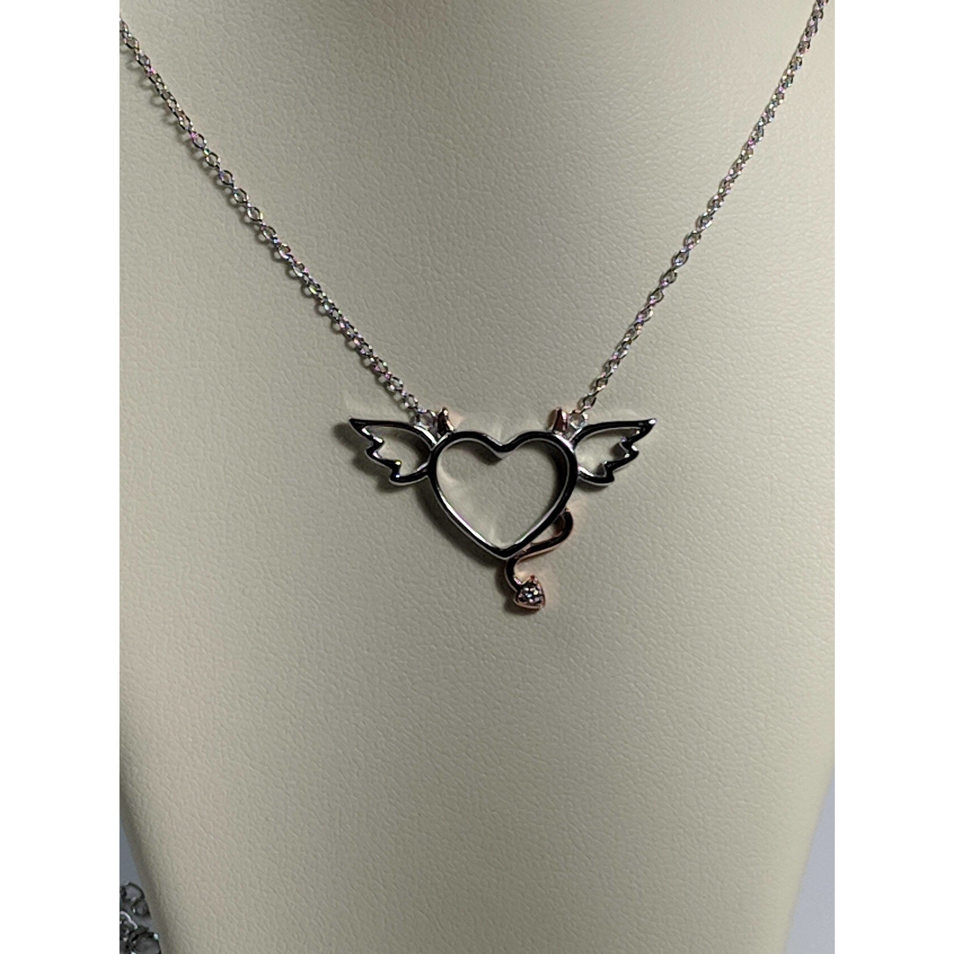Monica Fine Fashion Jewelry-Necklace Naughty or Nice?  How about BOTH!  Cute Heart Necklace, Perfect gift for a lady you love!