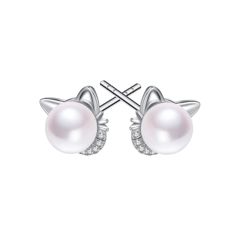 Monica Jewelry SET-Fashion 925 Silver Beautiful Pearl Cat Jewelry Sterling Silver Necklace