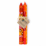 HAND-PAINTED DINNER CANDLES, PAIR (ZAHABU DESIGN)