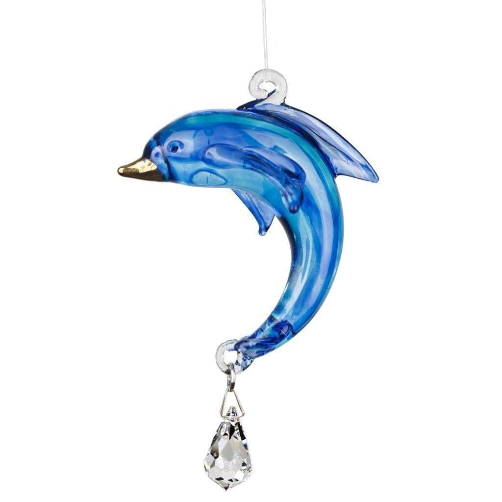 One Coast Decor Sapphire Dolphin, Seahorse or Coral Fish Sun catchers-Rainbow Makers!  Hand Made with Swarovski Crystal