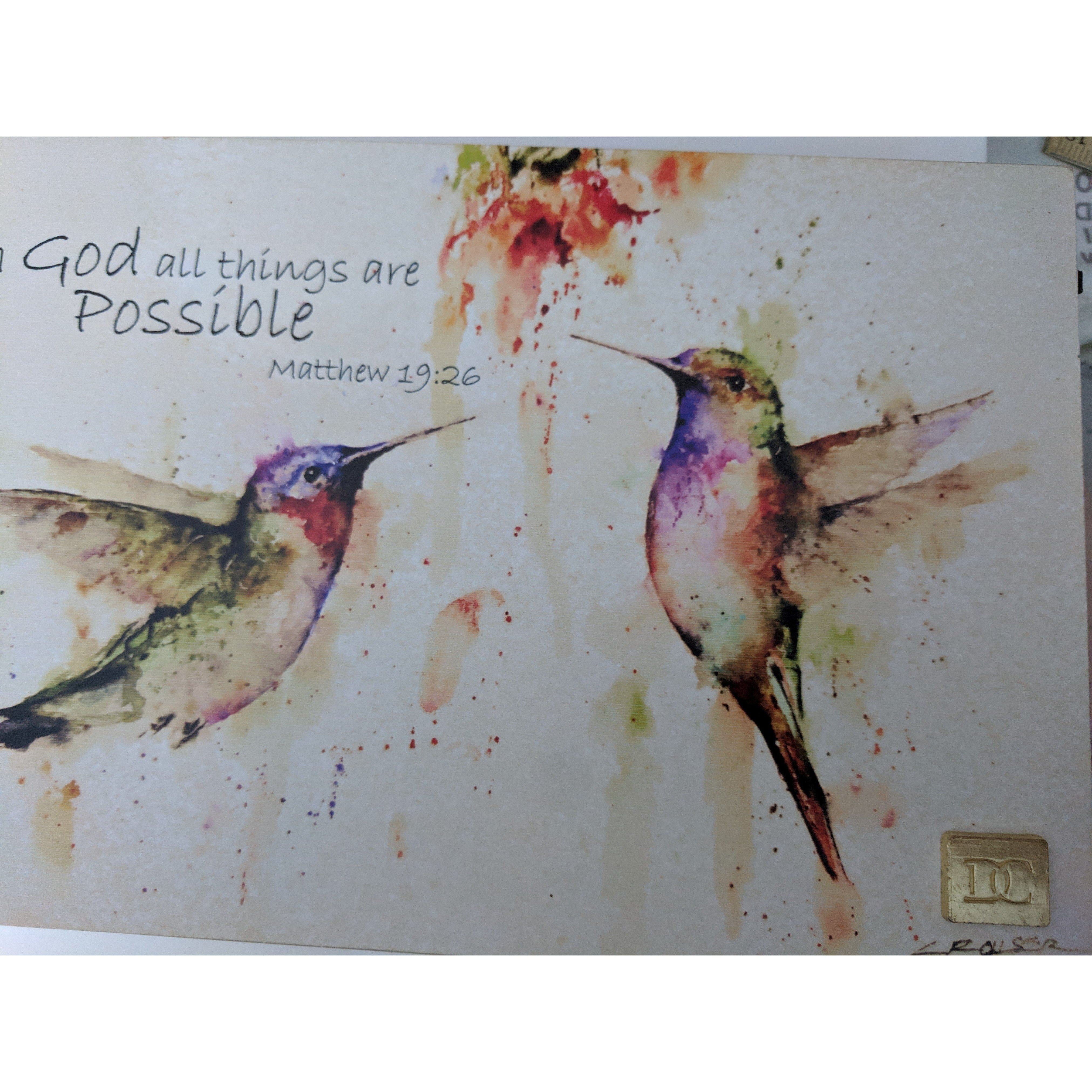 One Coast - Demdaco Decor Inspirational Wall Art with Bluebirds or Hummingbirds, Beautiful!