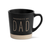 One Coast - Demdaco Kitchen "Property of Dad" 16 oz. Mug Matte Black & Brown *