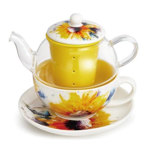 One Coast - Demdaco Tea Sets Sunflower Tea Pot and Cup Set, Tea Time Anyone? By Dean Crouser Perfect Gift! *