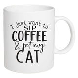 One Coast - P Graham Dunn Mugs I just want to Sip Coffee and Pet My Cat P Graham Dunn Pet Lovers Coffee Mug