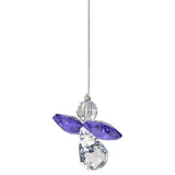 One Coast - Woodstock Chimes Decor Amethyst Crystal Guardian Angel Suncatchers in Birthstone Colors-Small