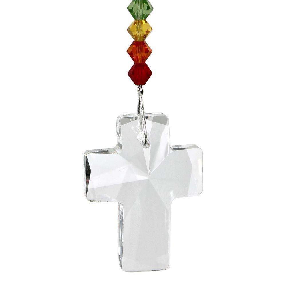 One Coast - Woodstock Chimes Decor Crystal Cross Rainbow Maker/Suncatcher