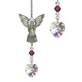 One Coast - Woodstock Chimes Decor February Birthstone Guardian Angel Ornaments -12 Colors, Handmade Sparkling Crystals!*