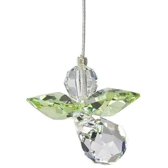 One Coast - Woodstock Chimes Decor Peridot Crystal Guardian Angel Suncatchers in Birthstone Colors-Small