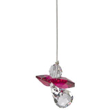 One Coast - Woodstock Chimes Decor Ruby Crystal Guardian Angel Suncatchers in Birthstone Colors-Small