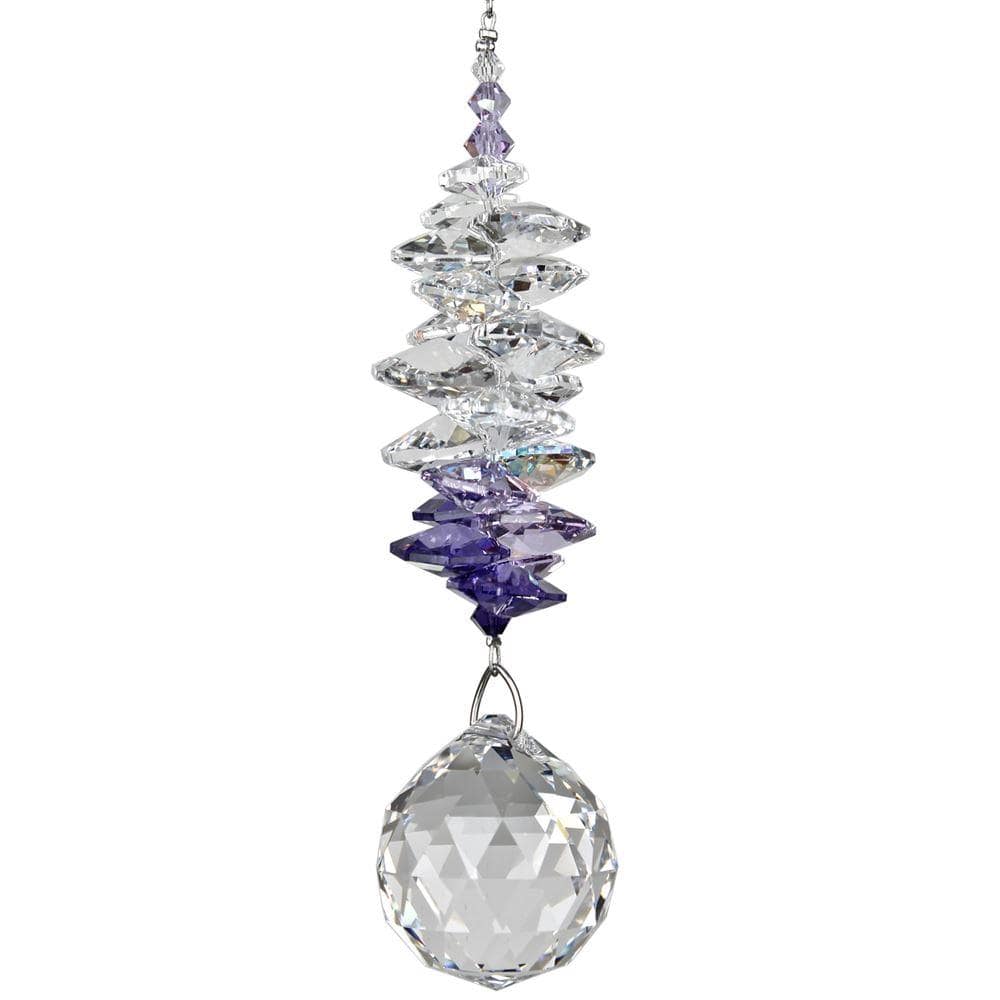 One Coast - Woodstock Chimes Gifts For the Home Purple Crystal Grand Cascade Large Size Suncatchers, Rainbowmakers