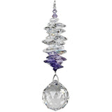 One Coast - Woodstock Chimes Gifts For the Home Purple Crystal Grand Cascade Large Size Suncatchers, Rainbowmakers