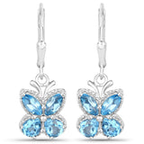 Quintessence Fine Fashion Jewelry-Earrings Topaz Gemstone Butterfly Earrings in Sterling Silver-Amethyst, Garnet, Peridot or Topaz