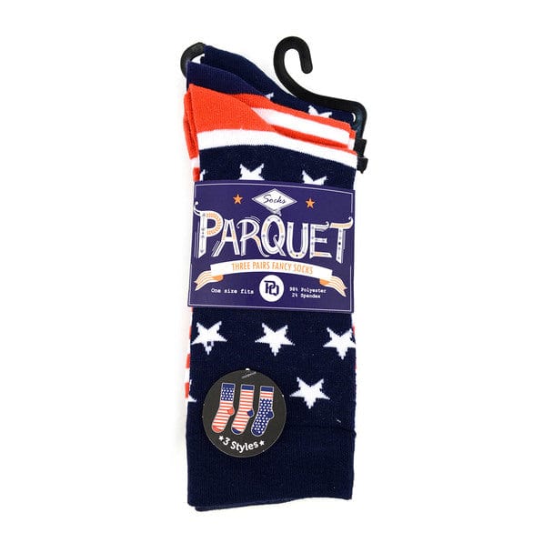 Selini Socks 3 Pr Pack Men's American Flag Novelty Socks*