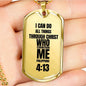 ShineOn Fulfillment Jewelry Dog Tag Necklace Philippians 4:13 Bible Verse