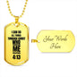 ShineOn Fulfillment Jewelry Military Chain (Gold) / Yes Dog Tag Necklace Philippians 4:13 Bible Verse