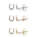 Diamond Horseshoe Earrings 14K Gold