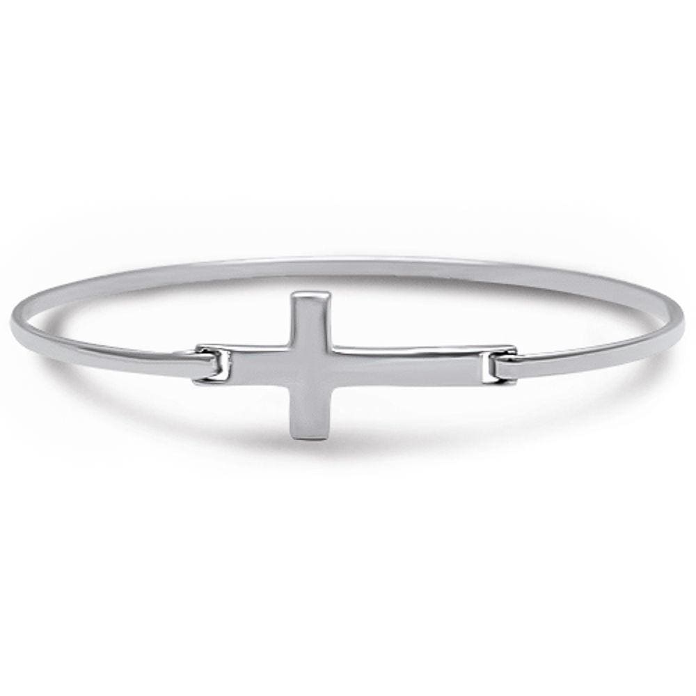 Sonara Fine Fashion Jewelry Bracelet Silver Bangle Sterling Silver Cross or Tree of Life Bracelets Silver, Rose or Yellow Gold Plated