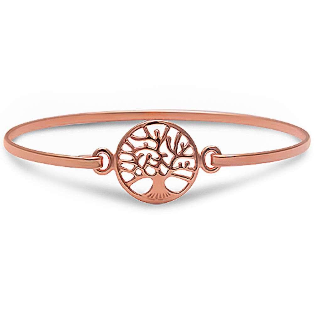 Sonara Fine Fashion Jewelry Bracelet TOL Rose Bangle Sterling Silver Cross or Tree of Life Bracelets Silver, Rose or Yellow Gold Plated