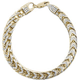 Sonara Mens Jewelry and Watches Yellow Men's Franco Cubic Zirconia Sterling Silver Bracelet 8.5" 3 Colors Available!