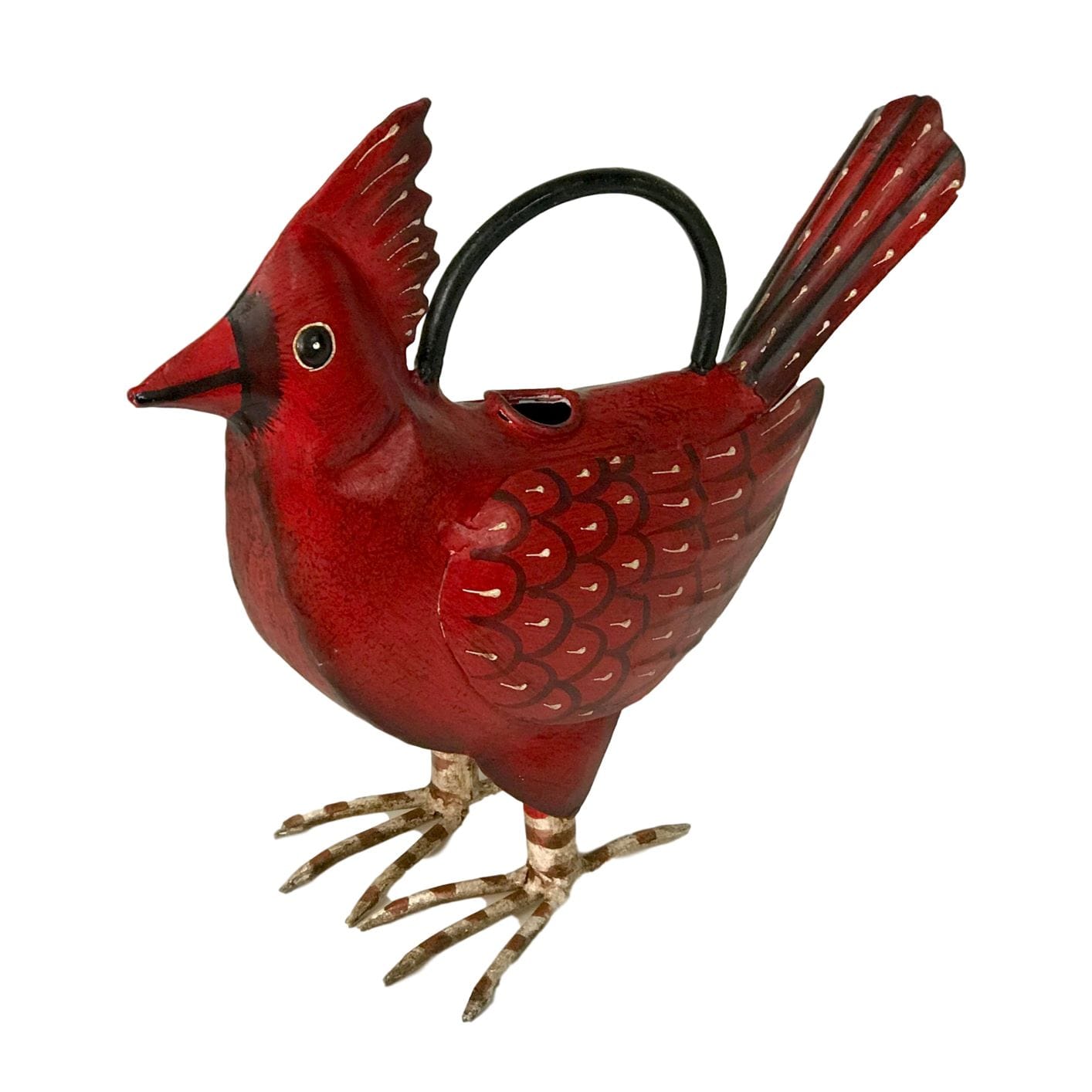 The Pink Pigs Cathy the Cardinal Metal Art Watering Can *