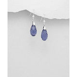 The Pink Pigs Fine Fashion Jewelry-Earrings 1 Briolette / Tanzanite Swarovski Crystal Earrings & Pendants Sterling Silver-3 Styles of Beautiful Sparkling Crystal Earrings