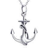 The Pink Pigs Fine Fashion Jewelry-Necklace Boxed Anchor Pendant and 18" Chain, Sterling Silver Fine Jewelry