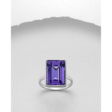 The Pink Pigs Fine Fashion Jewelry Ring Emerald / Tanzanite Swarovski Crystal Sterling Silver Rings-3 Styles!