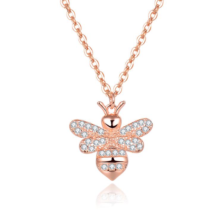 The Pink Pigs Fine Jewelry Necklaces Necklace / Rose Honey Bee Jewelry Set