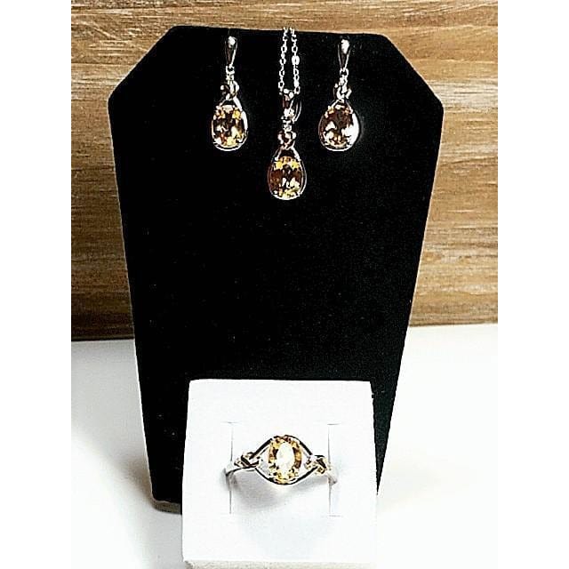 The Pink Pigs Jewelry SET-Fine Fashion 925 Silver Celtic Love Knot Jewelry SET-Diamonds & REAL Gemstones in Sterling Silver