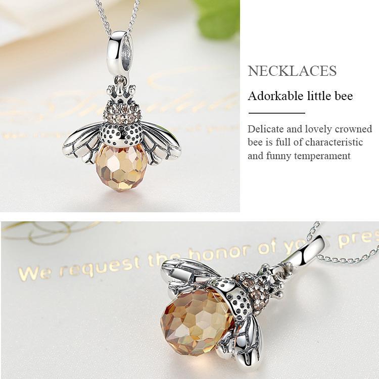 The Pink Pigs Jewelry SET-Fine Fashion 925 Silver Necklace-ONLY Queen Bee Jewelry Sterling Silver