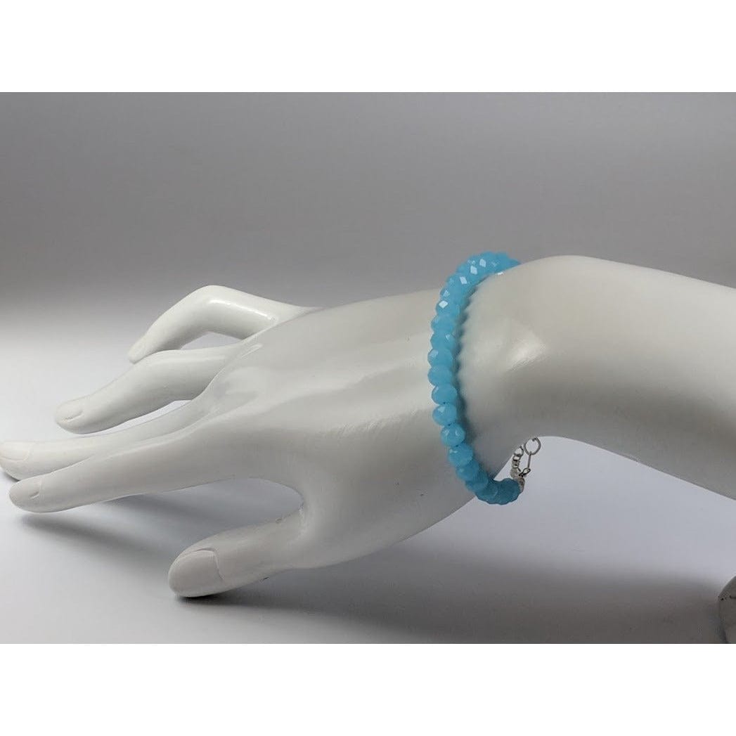 Tristen Fashion Bracelets Caribbean Blue or Pink Chalcedony and Herkimer Diamond Bracelets-HANDMADE with love! 925 Silver Clasp