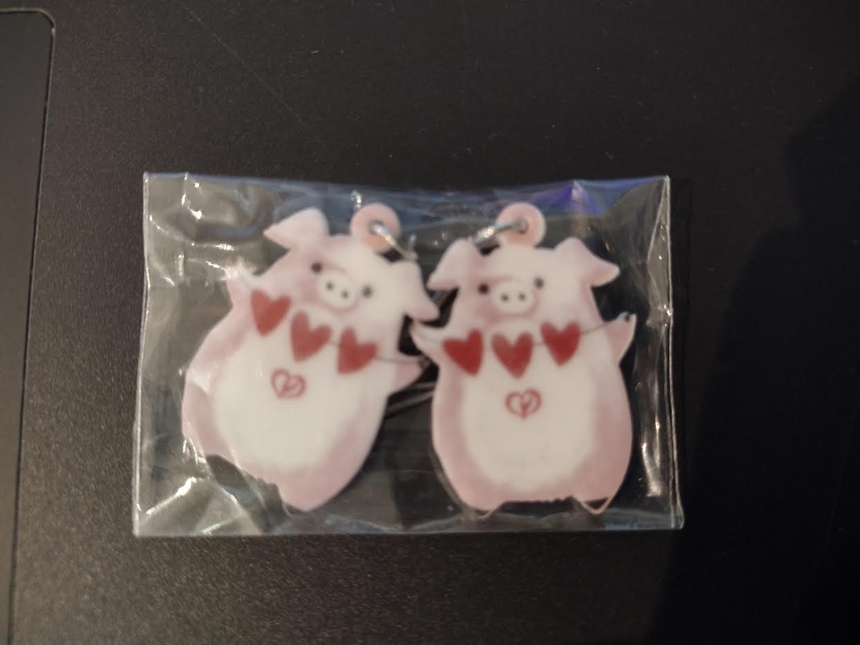 Pig Acrylic Drop Earrings - Fashion Jewelry that's just CUTE! *