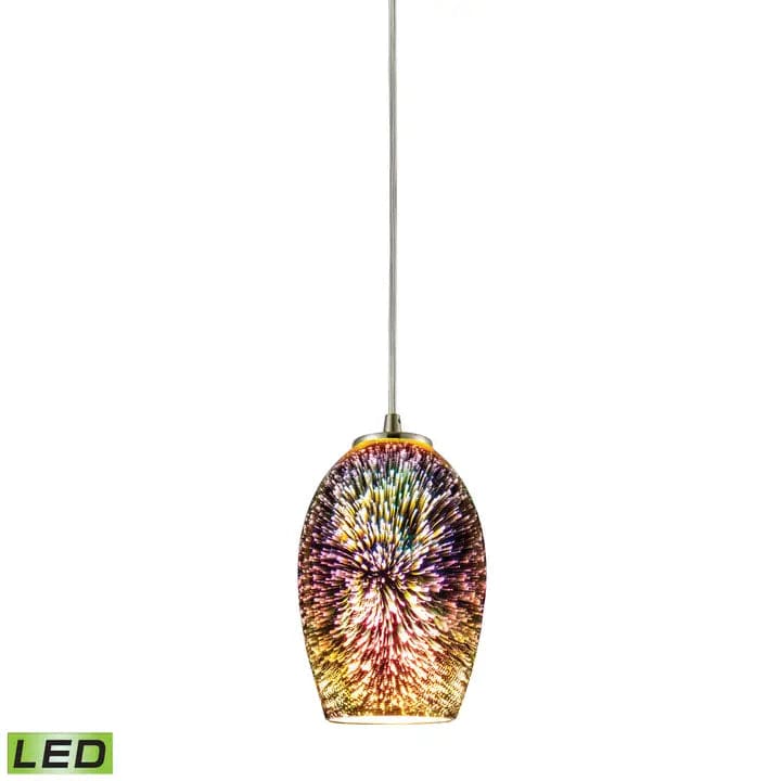 Illusions Pendant Light Fixtures with Hand-Blown Fireworks Glass Globes