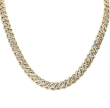 1.91ctw-Diamond-Cuban Necklace-3mm-14K Yellow Gold