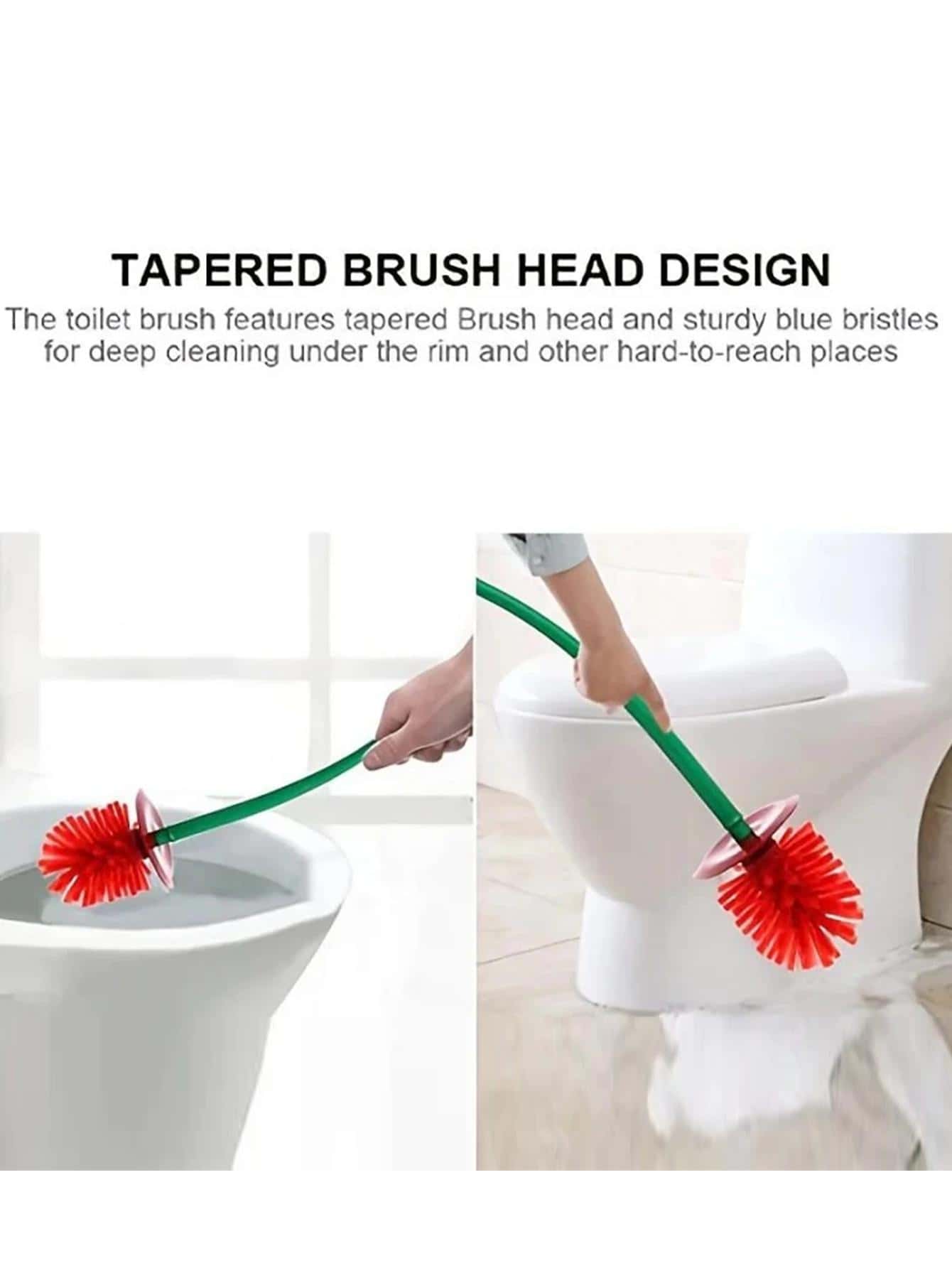 Creative Toilet Brush with Holder Bowl&Long Handle