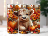 Fall Pumpkin Highland Cow Tumbler