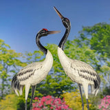 54" Tall Black-Necked White Crane Garden Figurines