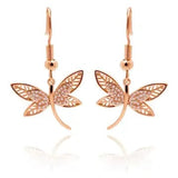 Rose Gold Dragonfly Earrings