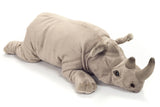 Lifelike Rhinoceros Lying 45 cm - plush toy by Teddy Hermann