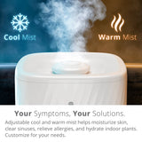Cool and Warm Humidifier by Miko - Miko Ultrasonic Humidifier, Cool or Warm Mist