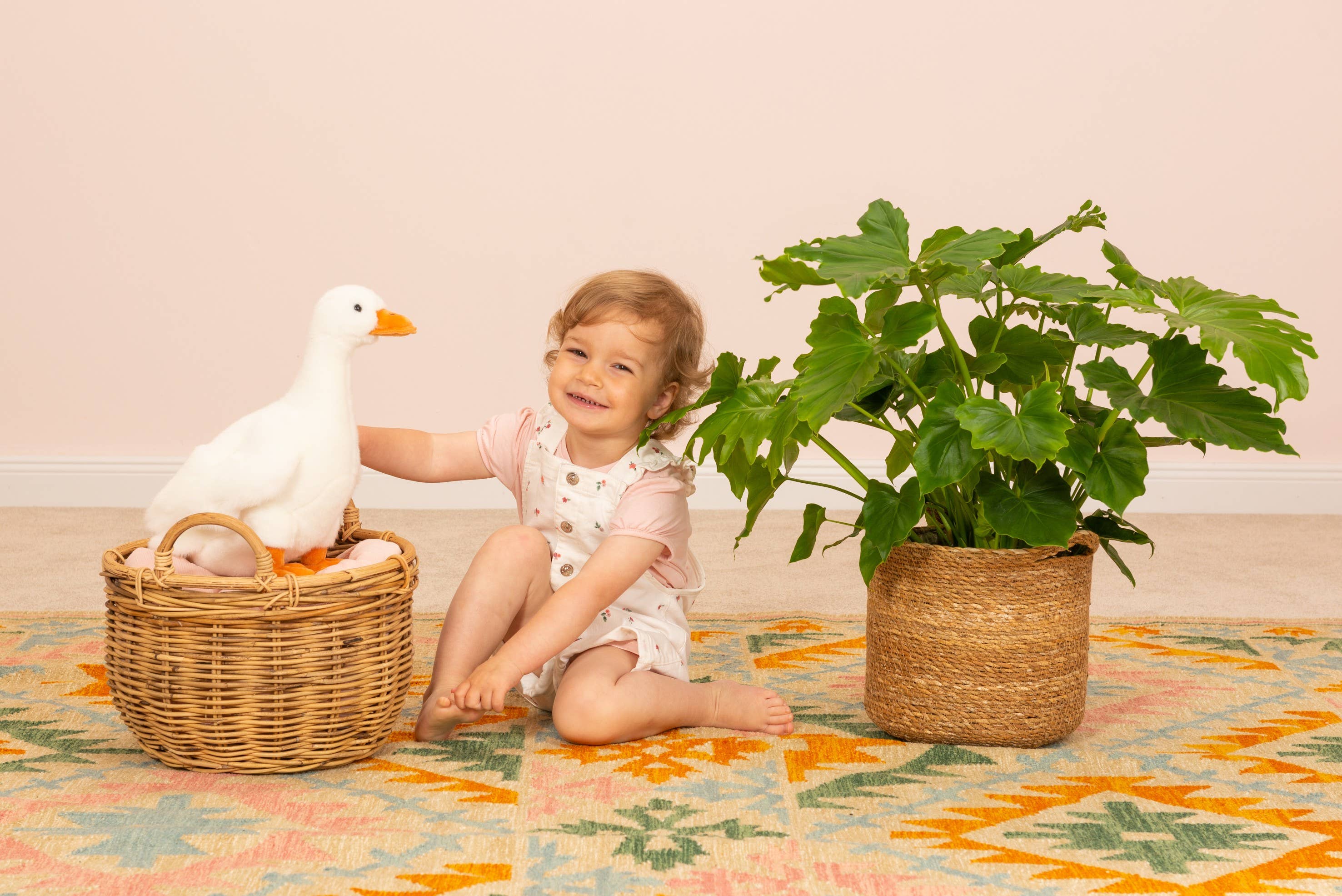 Plush White Goose standing 31 cm Realistic Eco Friendly Adorable