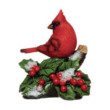Cardinal Sitting on Holly or Poinsettias 5 in